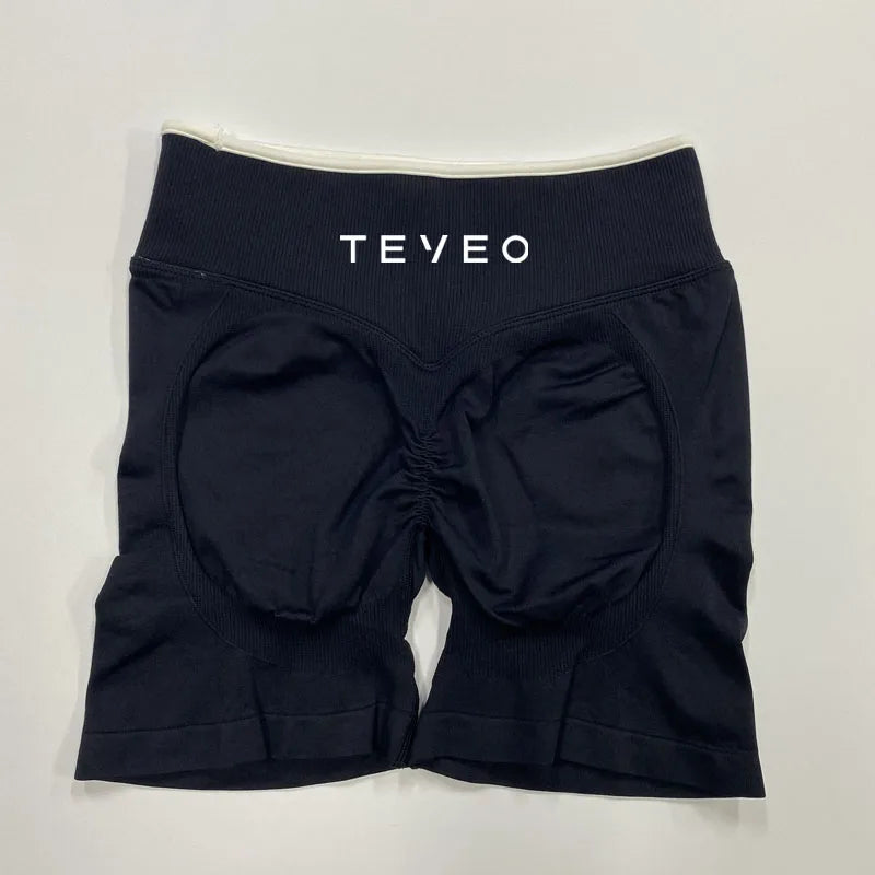 Conjunto de sutiã de ioga curto com elástico para ciclismo e fitness feminino.